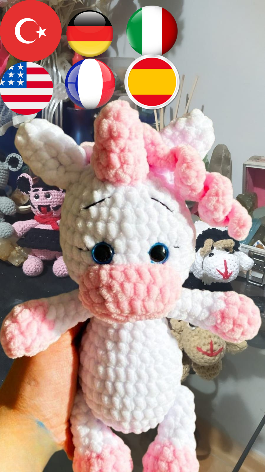 Amigurumi Unicorn Crochet Pattern | DIY Plush Toy PDF