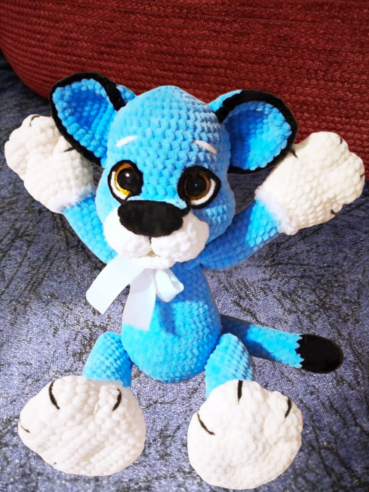Amigurumi Blue Puma Crochet Pattern | Big Cat Plush PDF