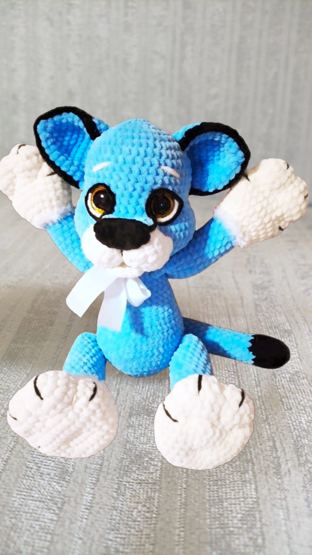 Amigurumi Blue Puma Crochet Pattern | Big Cat Plush PDF