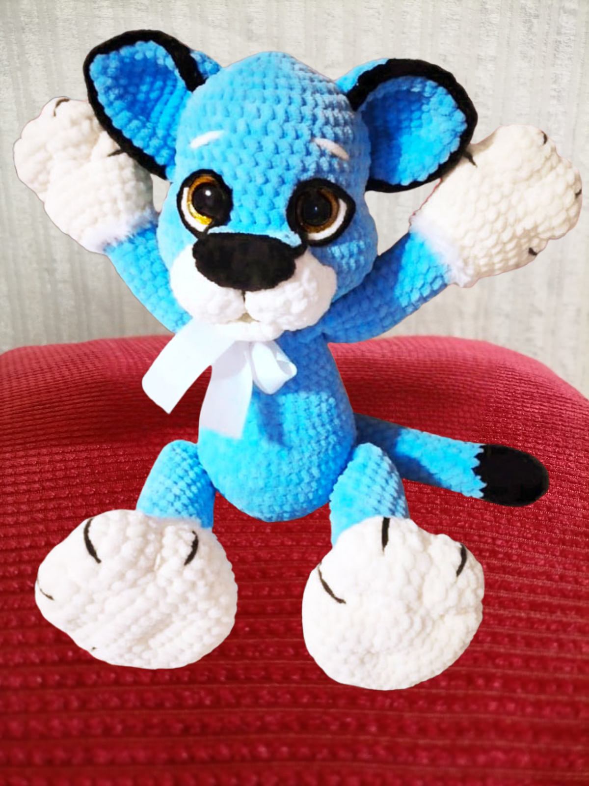 Amigurumi Blue Puma Crochet Pattern | Big Cat Plush PDF