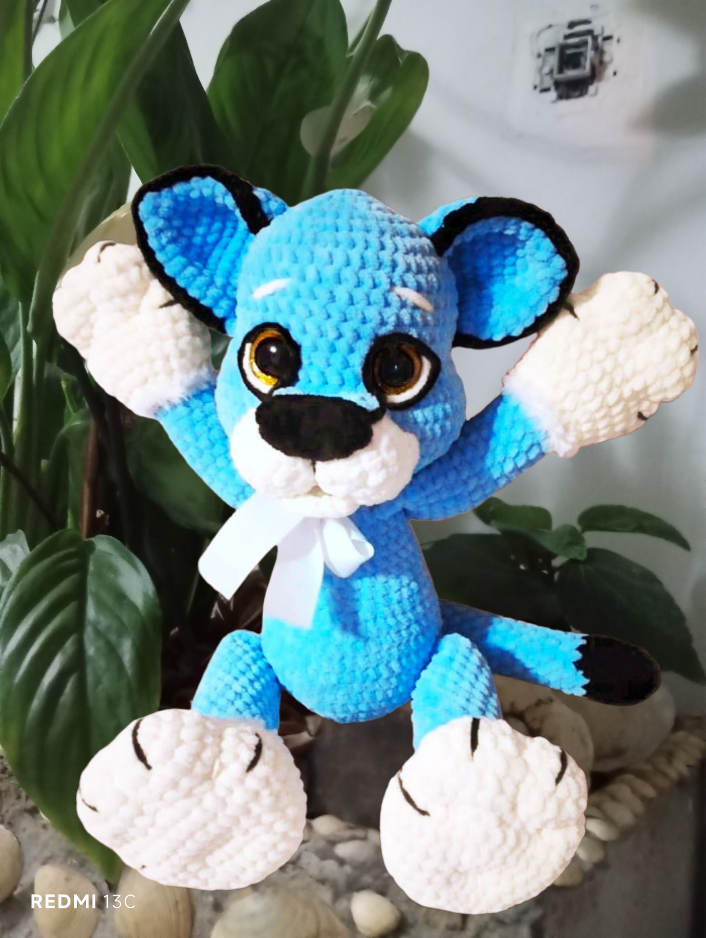 Amigurumi Blue Puma Crochet Pattern | Big Cat Plush PDF