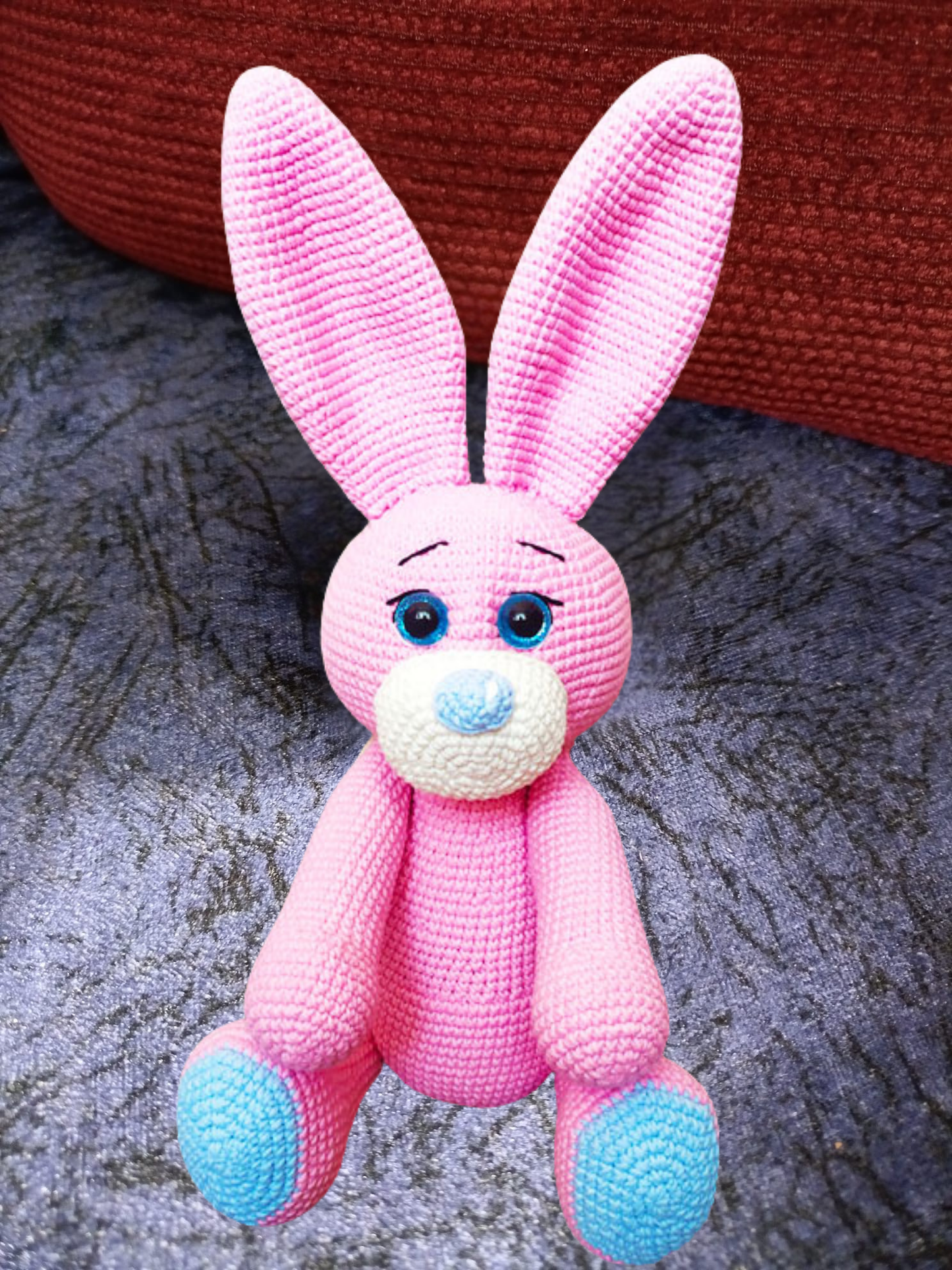Amigurumi Pink Bunny Crochet Pattern | Big Ears Plush PDF