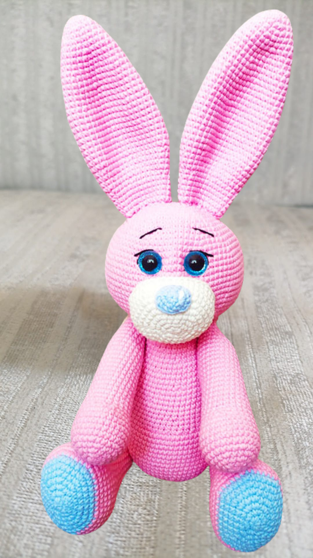 Amigurumi Pink Bunny Crochet Pattern | Big Ears Plush PDF