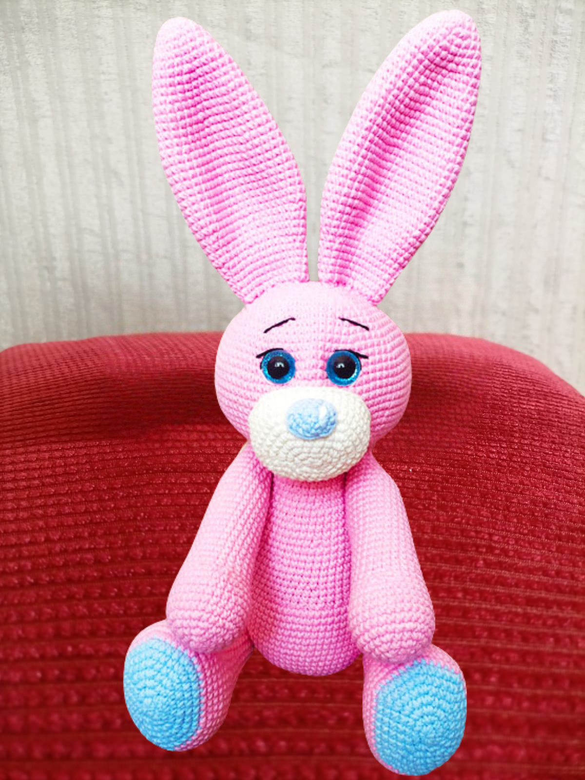Amigurumi Pink Bunny Crochet Pattern | Big Ears Plush PDF