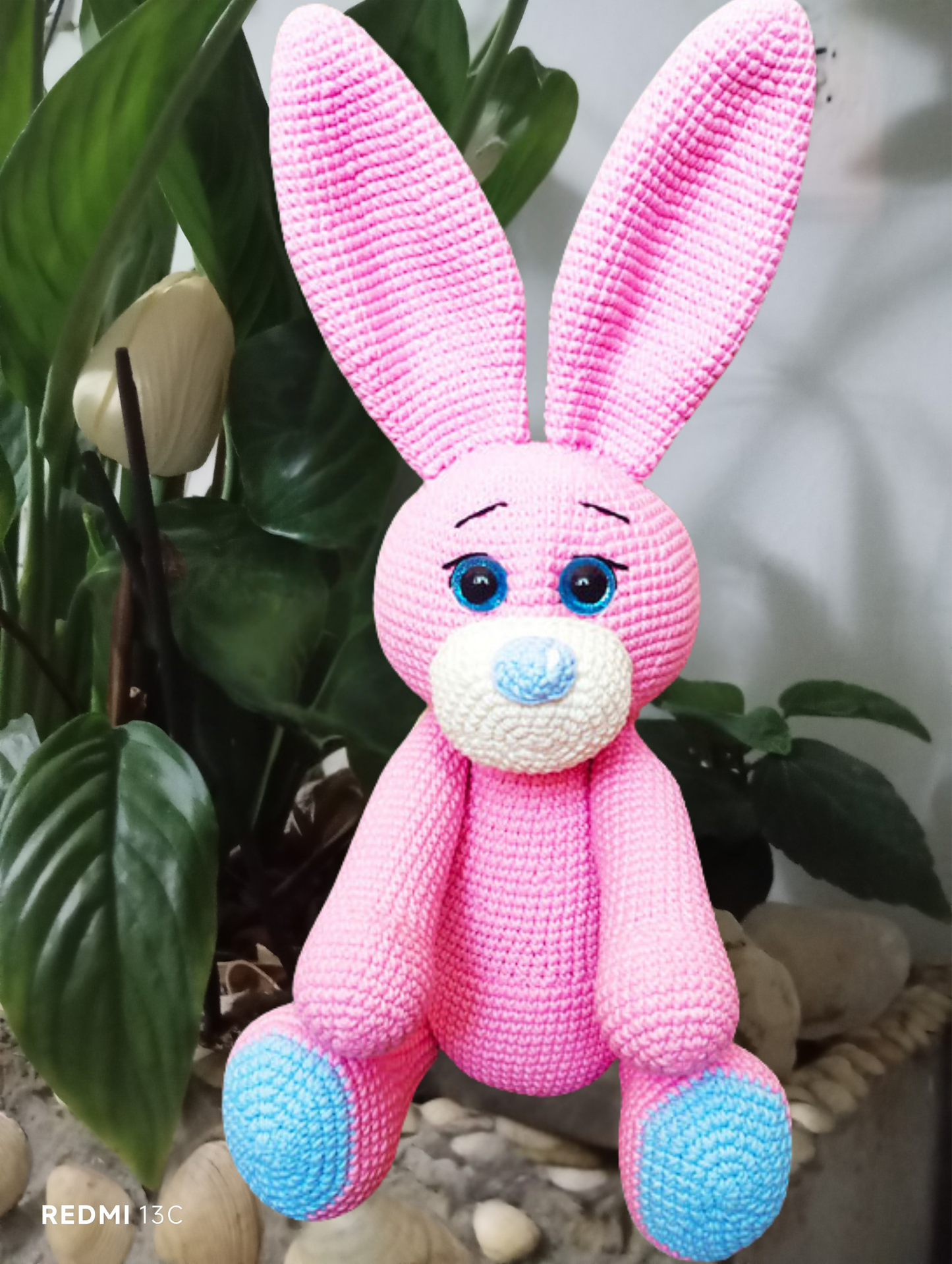 Amigurumi Pink Bunny Crochet Pattern | Big Ears Plush PDF