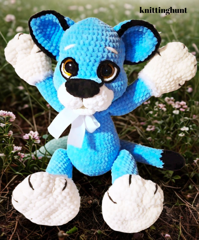 Amigurumi Blue Puma Crochet Pattern | Big Cat Plush PDF
